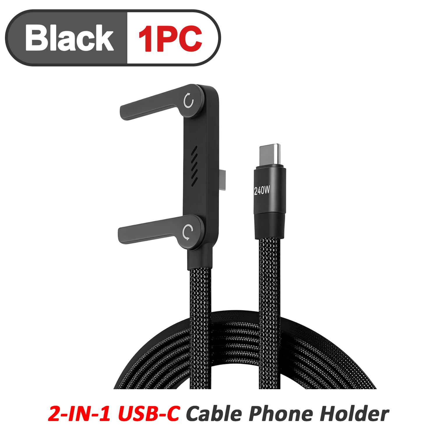 1PC 2 pièces 2-en-1 USB-C câble pliable support pour SmartPhone 240W câble de données de Charge rapide multifonction support de Charge de téléphone câble PD