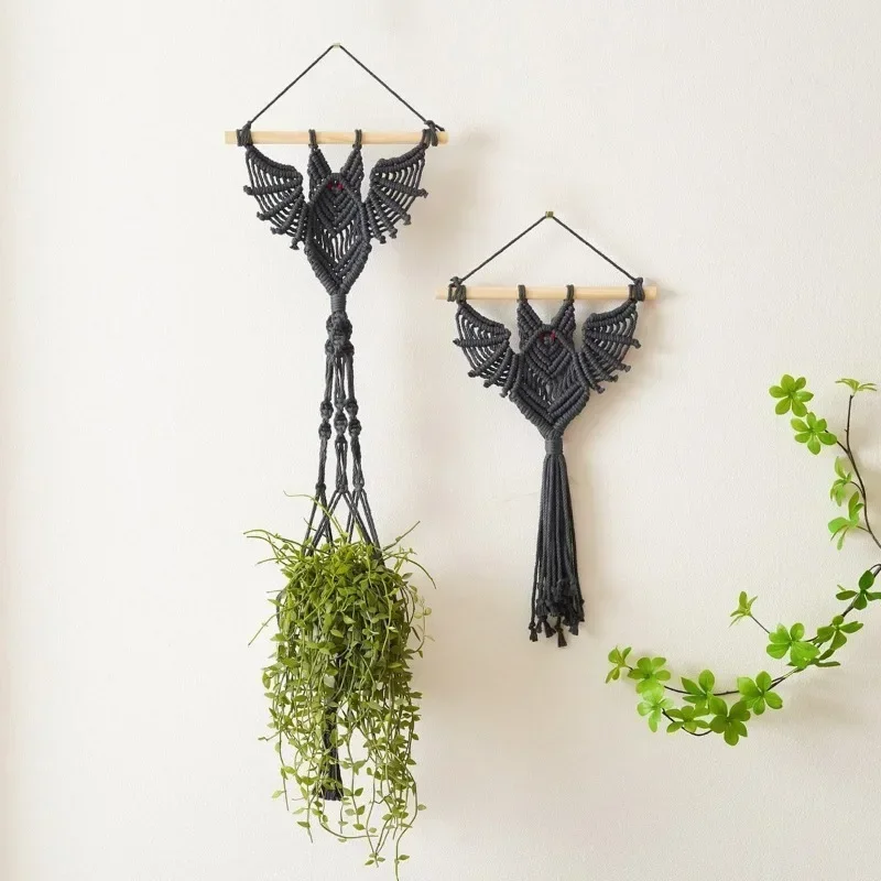 Plant Hanging Basket Children's Room Tapestry Home Bedroom Decoration Creative Hand Woven Tapestry Plant Net