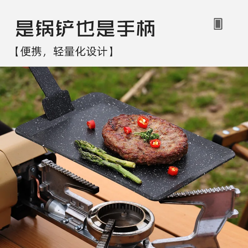 

Outdoor Frying Pan Non-stick Surface Maifanshi Pan Square Mini Picnic Barbecue Nonstick Grill Baking Pan Camping Cookware