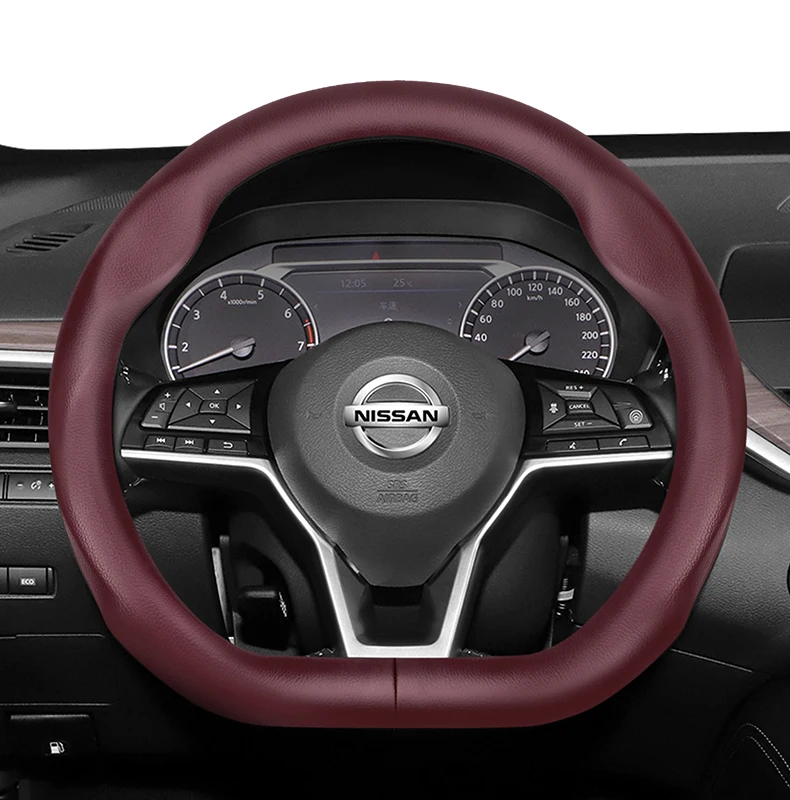 Für Nissan D-förmige Lenkrad abdeckung ultra dünnes Mikro faser leder Sylphy Sentra Altima Teana Qashqai Rogue Sport X-Trail Rogue Kicks Bluebird Maxima Ariya Pathfinder – Detail 13