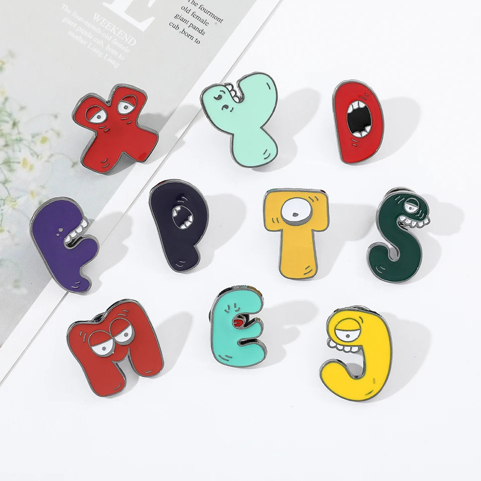 Initial Letter Brooch Pins - 2 Pack (Gold & Silver), Rhinestone Letter A-Z For Women & Men