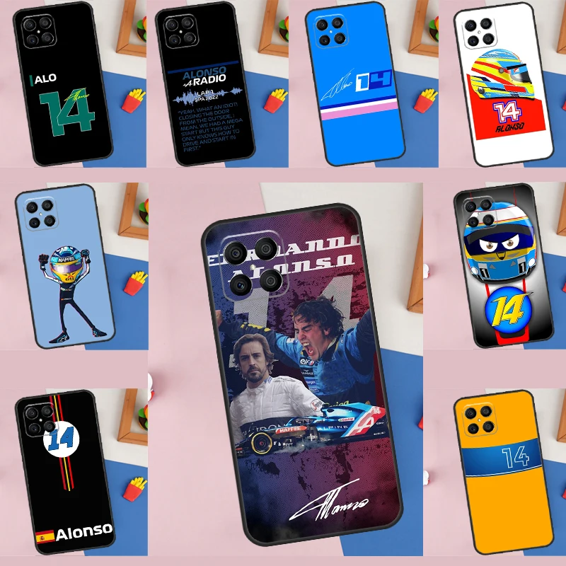 F1 Racing Fernando Alonso 14 Case For Huawei P20 P30 P40 Lite P50 Pro Nova 5T P Smart 2021 Funda For Honor 50 70 X8 X9