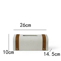 Modern Black Brown Leather Buyer Paper Box Living Room Ornaments Dining Table Coffee Table Decorations Tissue Box For Bedroom 2