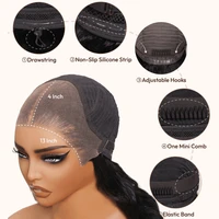 Perruque Bob ondulée UNice avec bonnet antidérapant 13x4, dentelle frontale, mèches chocolat et dorées, cheveux humains, sans colle 5