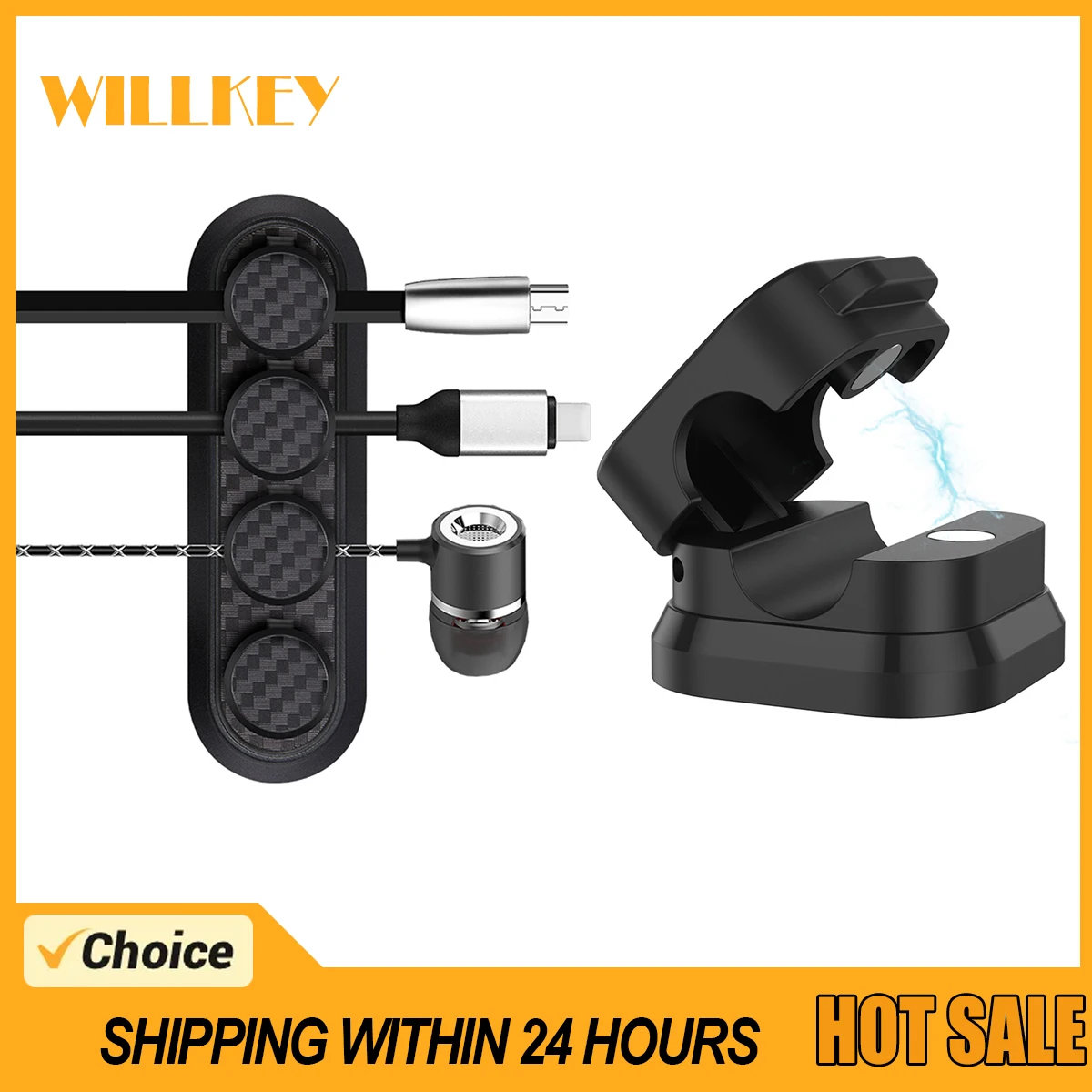 Magnetic Phone Cable Clips Cable Smooth Adjustable Cord Holder Under Desk Management Wire Keeper Organizer Holder