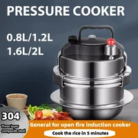 Mini autocuiseur universel en acier inoxydable cuiseur à induction à gaz multifonctionnel ménage ragoût pot à soupe Rice1.2L, 1.6L 2
