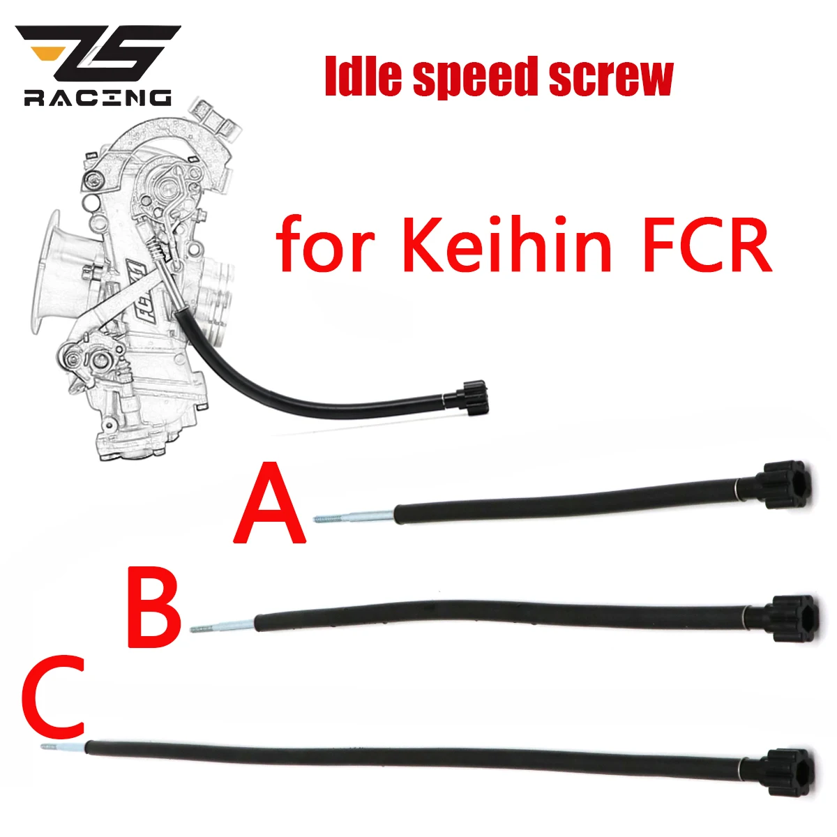 ZS Racing Motorcycle carburetor KEIHIN FCR MX idle adjuster screw cable ...