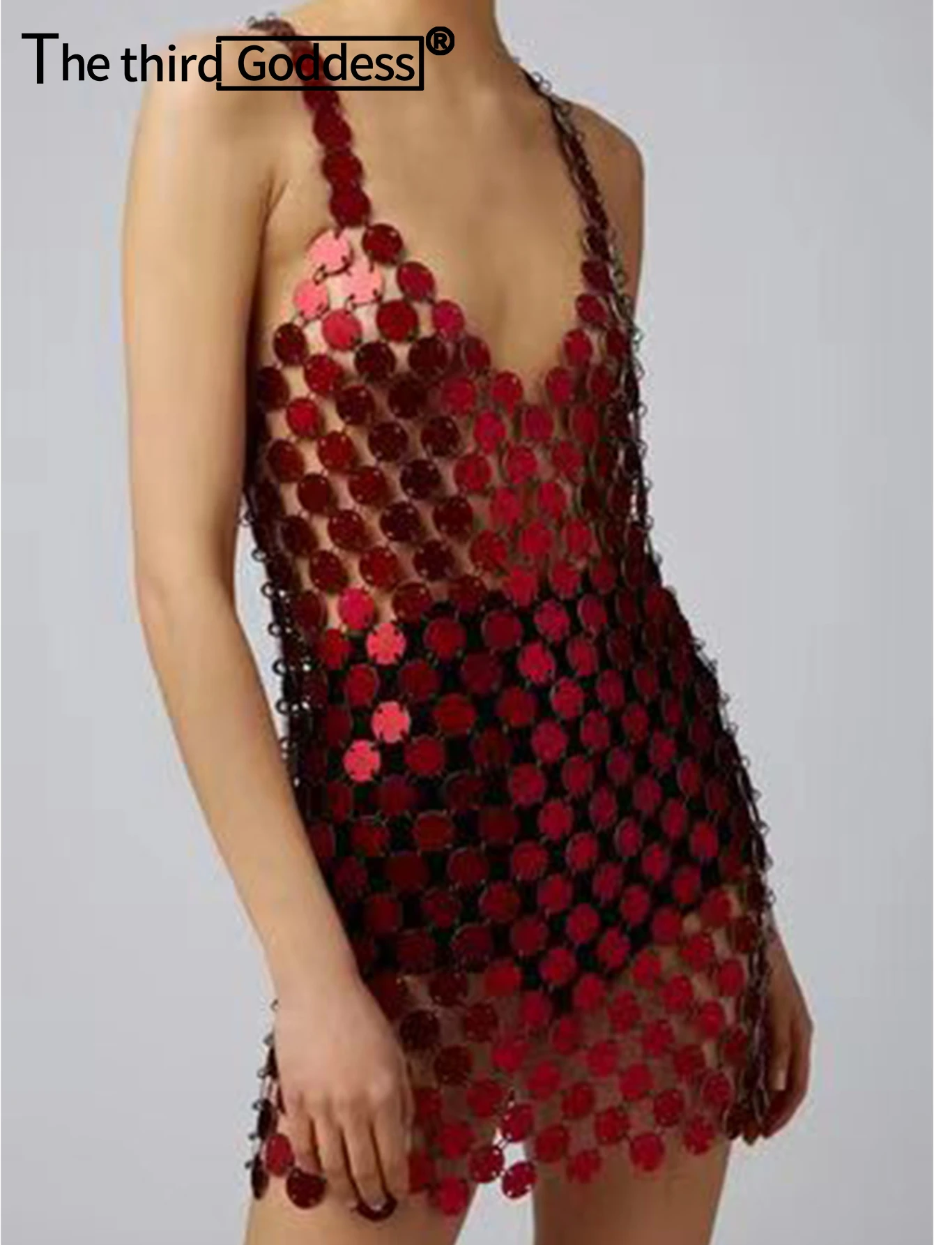 

Sexy see through Metal Sequin mini Summer Dress women 2023 backless beach Club party dresses woman glitter bodycon dress vestido