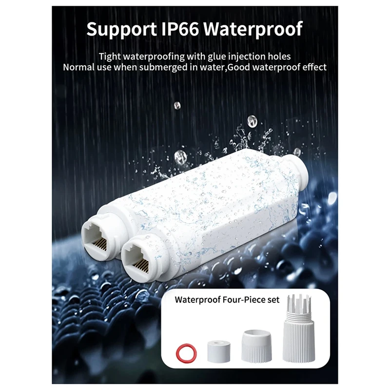 2포트 방수 POE 리피터 IP66 10/100Mbps 1-2 PoE 연장기 IEEE802.3Af/At 48V 지원 야외용 POE 스위치 카메라-A23U