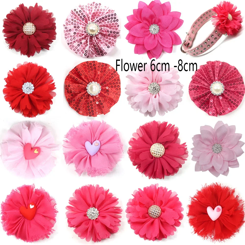 Bulk Flower-Collar Dog Accessories Dog Bow Tie Pet Dog Collar Accessories  Flower For Dog Collar Dog Flower Collar Accessory 4