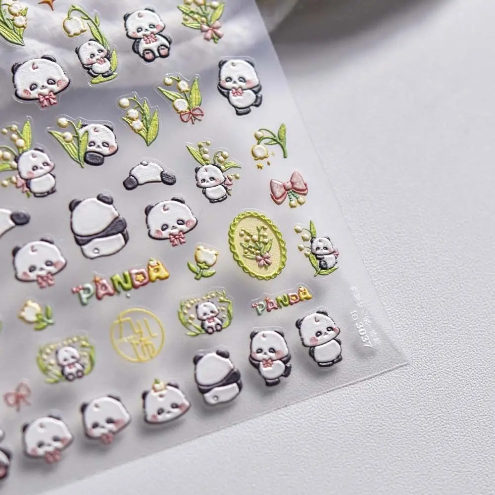 

Cartoon Stickers Nail Stickers Relief Animal Rabbit Nail Decals Panda Bear Nail Accessories for Women