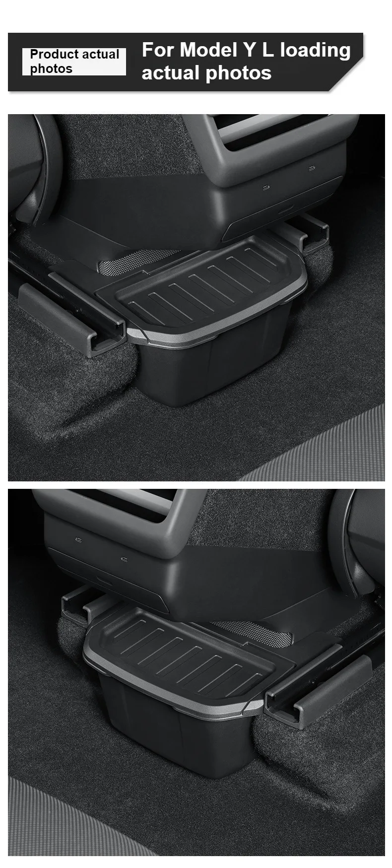 Rücksitz-Aufbewahrungsbox für Tesla Model YL 6-Sitzer 2026 unter der Lüftungsöffnung, Aufbewahrungskoffer, Mülleimer, Organizer, Auto-Innenzubehör – Detail 22