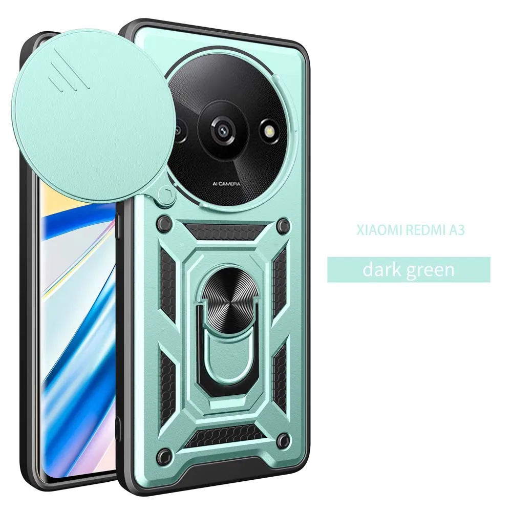 Durable Shockproof Armor Case with Magnetic Holder and Ring Stand