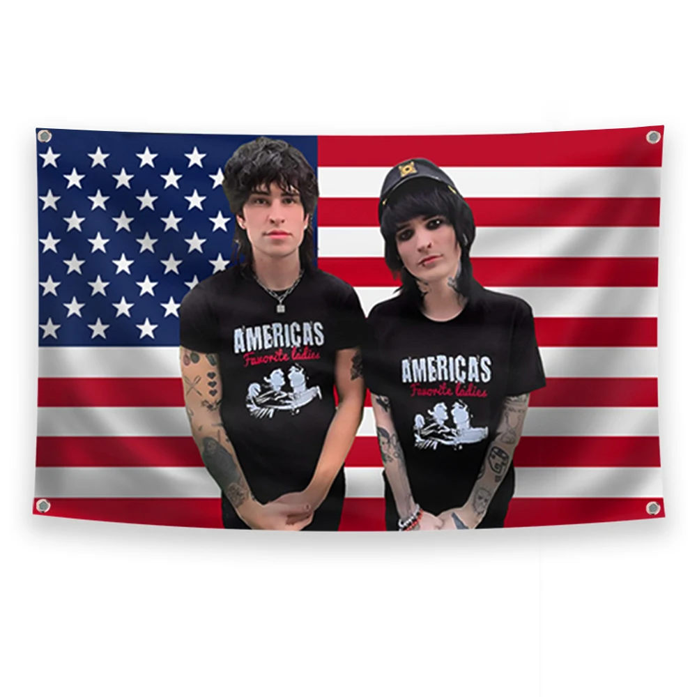 Jake and Johnnie Flag Poster The TINAS Polyester Printed with