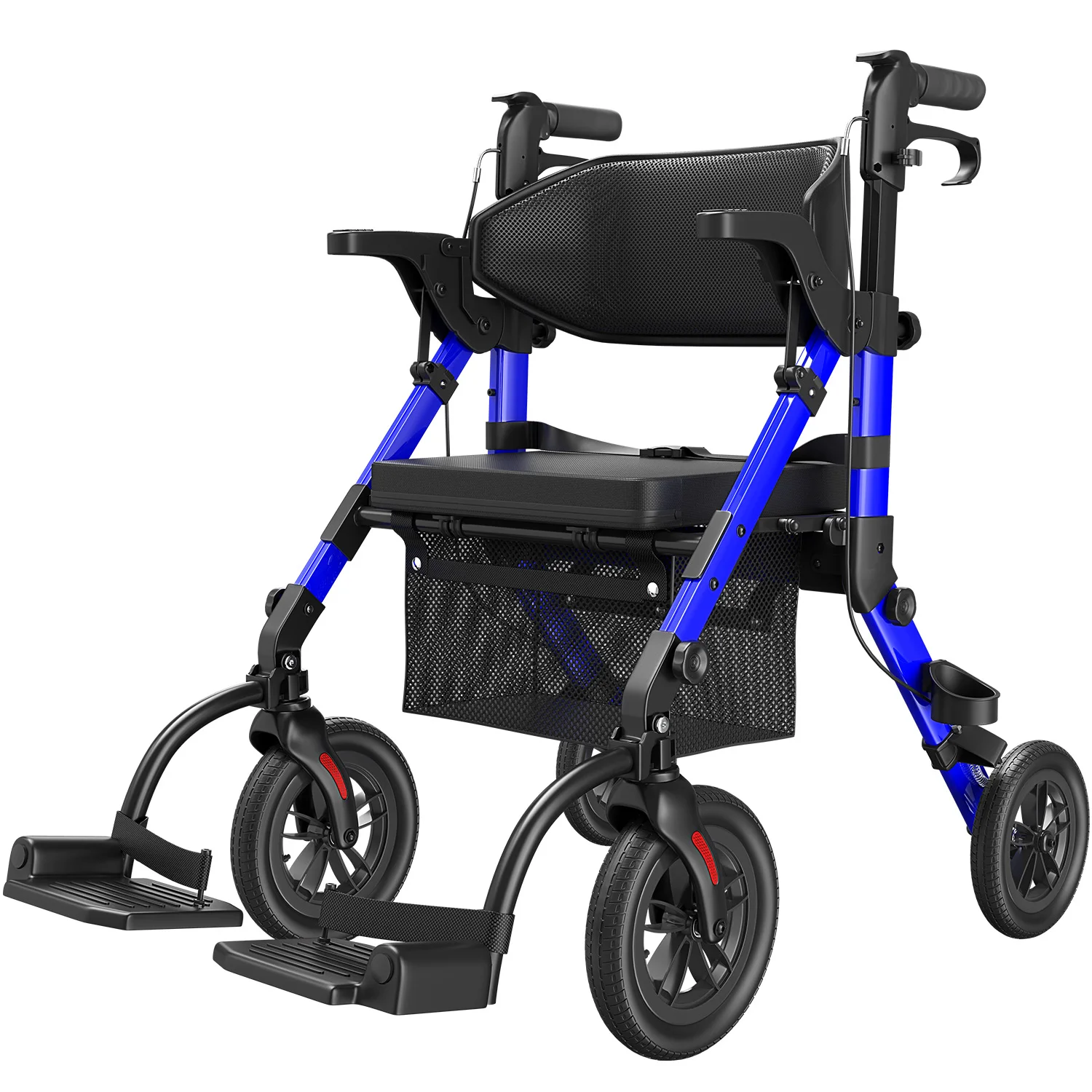 Déambiers à roulettes pour personnes âgées avec siège, combo pour fauteuil roulant, fauteuil roulant de transport léger et pliable