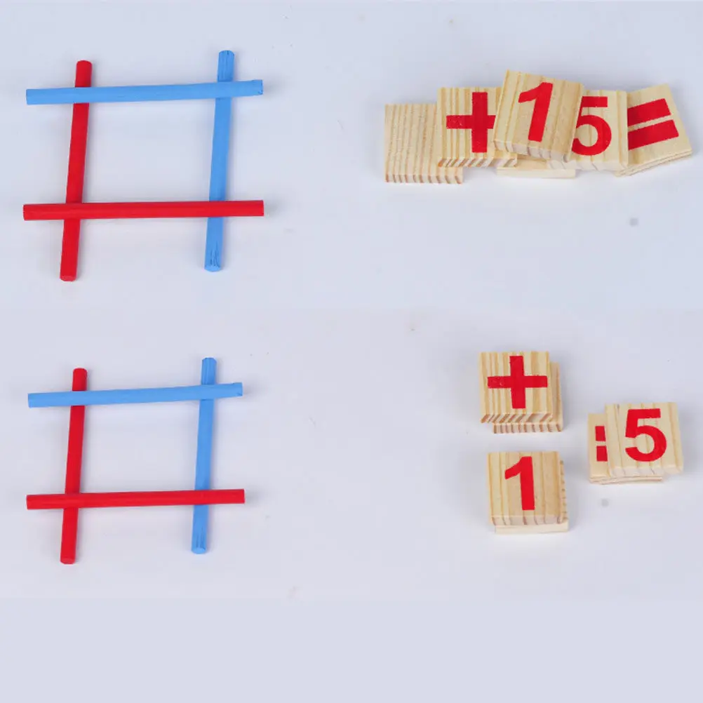 1 세트 산술 학습 보드 어린이 지능 개발 교육 보조 나무 계산 막대  인지력 개발