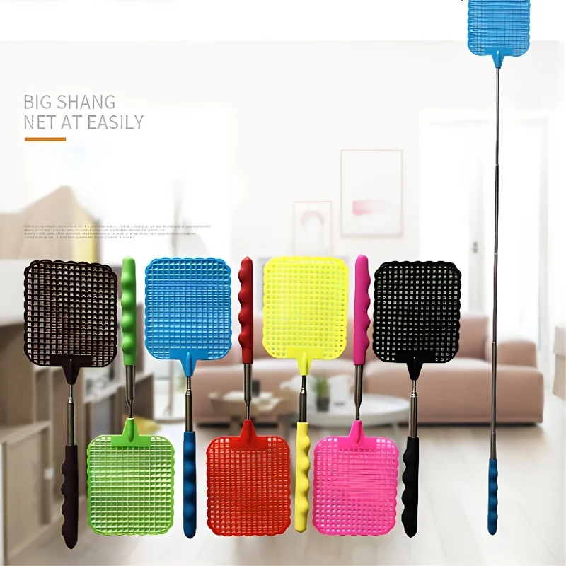A telescopic elongated mini fly swatter irons folding to catch flies