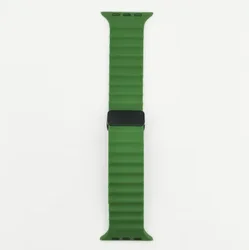 Magnetic Buckle Silicone Strap Bracelet - 42mm 44mm 45mm 49mm (Green)