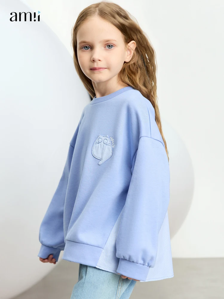 

Amii Kids Children Hoodies for Girls 2023 Spring Autumn Teenager O-Neck Full Sleeve Spliced Casual 3-12y Sweatshirts 22343042