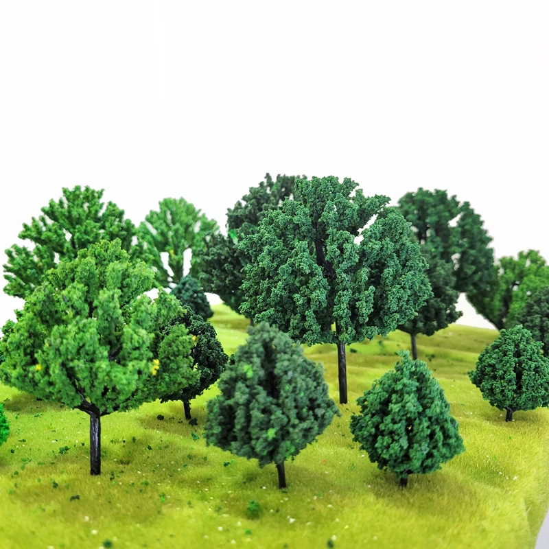 

20pcs Broad-leaved Tree Model Green-leaf Tree Model Tree Banyan Tree for Military Field Sand Table Layout Animation Photography