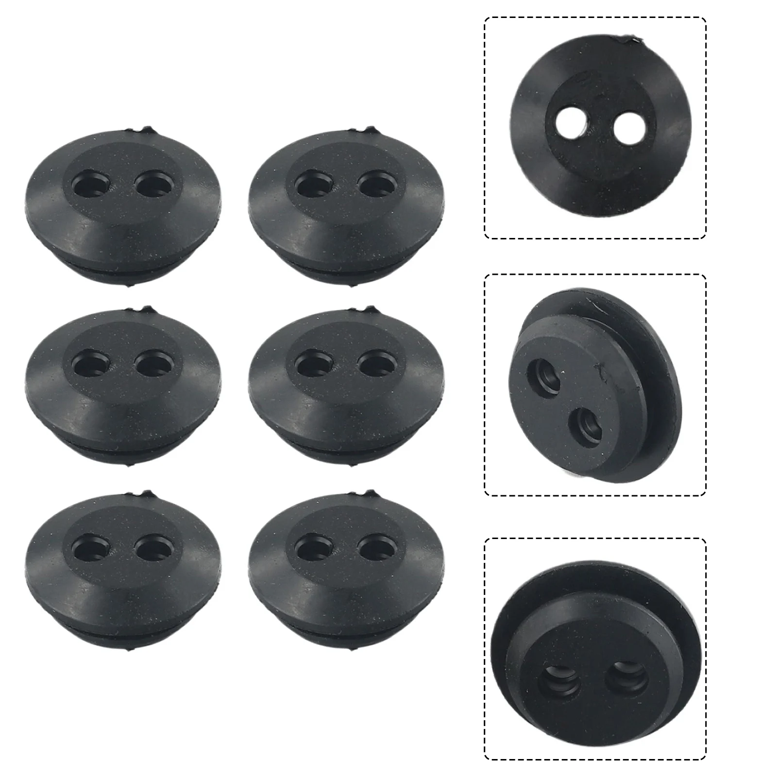 Fuel Tank Rubber Grommet 2 Holes 6Pcs Brush Cutters Hedge Trimmer Replacement Seal Grommet String Trimmer Parts