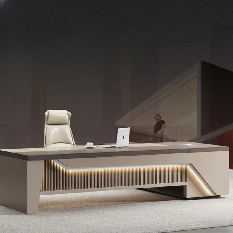 

Executive Luxury Work Desk Shelf Computer Wooden Workstation Gaming Organizer Work Desk Coffee Tavolo Da Lavoro Office Supplies