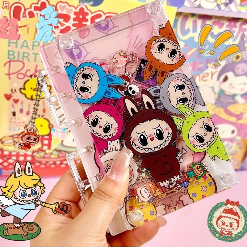 Cartoon cute A7LABUBU loose leaf book acrylic shake book notebook cute girl heart high appearance cartoon student acrylic diary