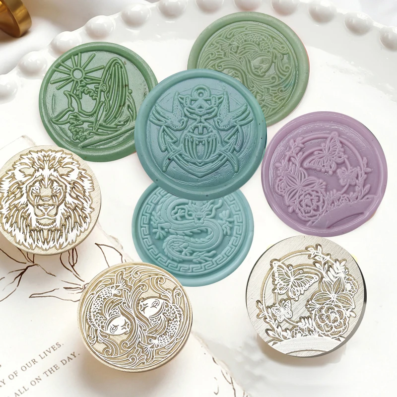 

Animal Series Wax Seal Head, Vintage Fire Paint Stamp, Crafts, Envelope, Wedding Invitation Gift, 1.18 ", 1Pc