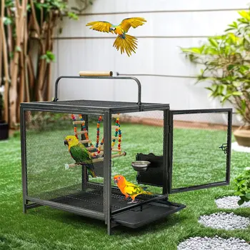 Large Bird Cage Play Top Parrot Finch Flight Cage Macaw Cockatoo Pet Supply 1