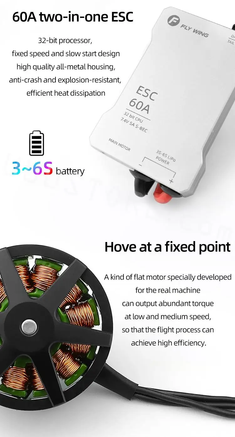 FLY WING Bell 206 V2 Class 470 6CH Brushless Motor GPS Fixed Point Altitude Hold Scale RC Helicopter PNP With H1 Flight Controller