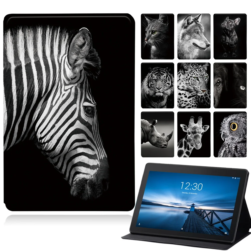 Custodia Per Tablet Animale Carino Per Lenovo Tab M7/M8/M10 Hd Plus/Lenovo Tab E10/Tab M10 Custodia Protettiva Per Tablet In Pelle Pu + Stilo