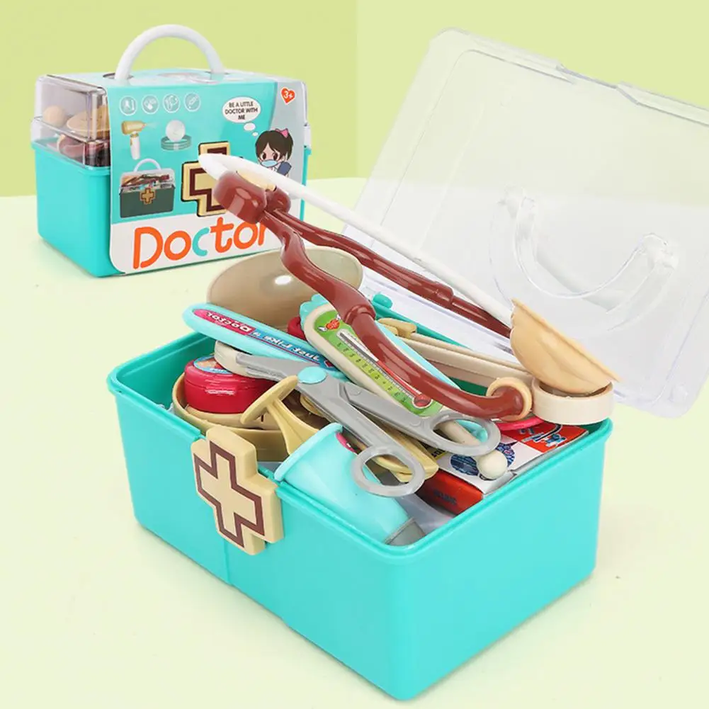16Pcs/Set Doctor Box Toys Anti-deform Doctor Set Toys Rich Accessories Simulated Gadgets Play House for Girl