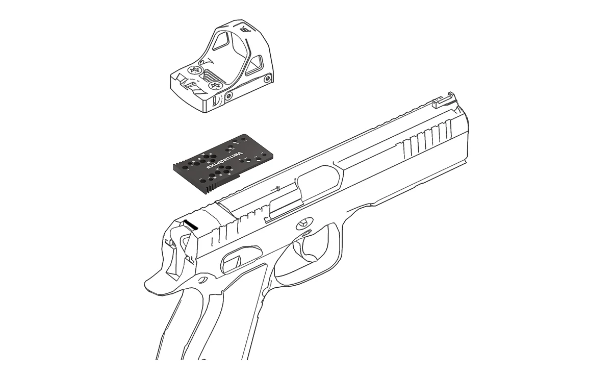 Universeller Red Dot Adapter von Vector Optics Passend für CZ Shadow 2, CZ 75 Shadow, CZ 75 SP-01 Kompatibel mit allen Frenzy MAG/MOJ/TEK/GIN Footprints – Detail 7