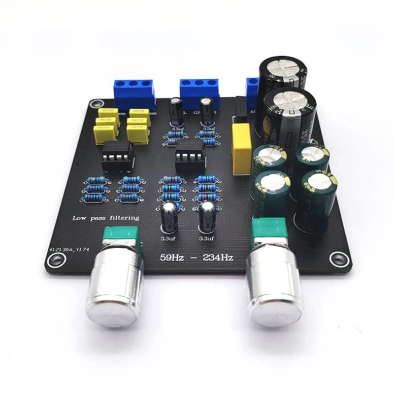 AA51 59Hz-234Hz Low-Pass Filter Super Bass Crossover Board AC9V-12V Dual NE5532 Crossover Point Continuously Adjustable