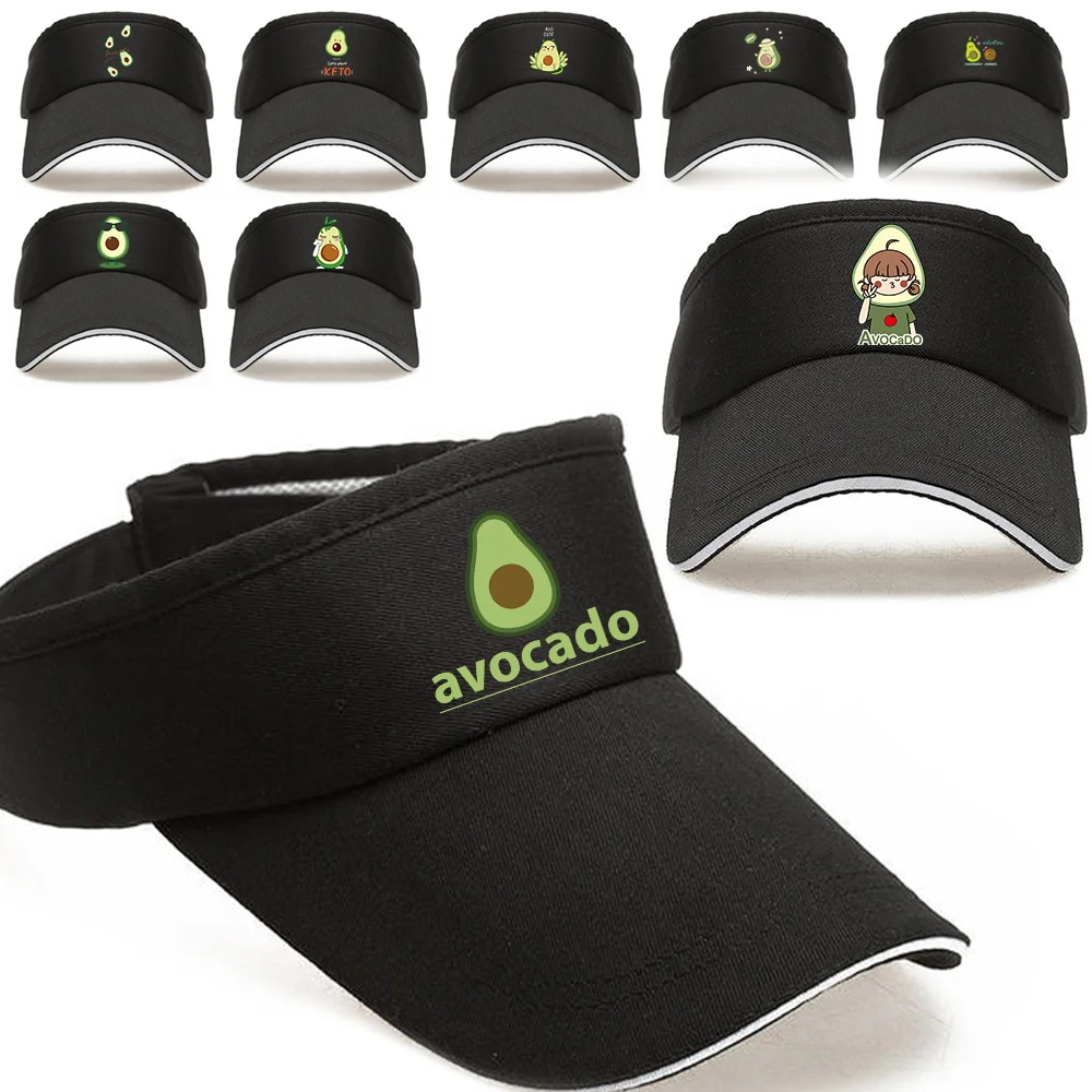 

Summer Breathable UV-proof Air Sun Hats Men Women's Sports Tennis Golf Caps Empty Top Hat Avocado Print Adjustable Sunscreen Cap