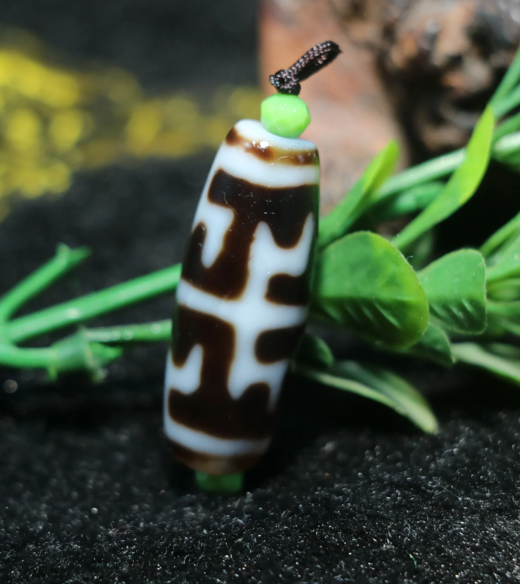 

Energy Tibetan Old Oily Agate Patina Endless Faqi dZi Bead Amulet Pendant LKbrother Top Quality