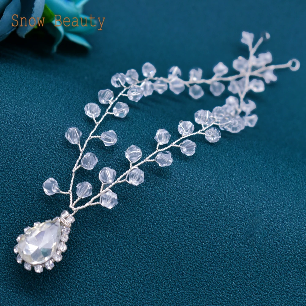 A457 Crystal Women Forehead Headband Wedding Hair Chain Bride Headpiece Headwear Bridal Hair Accessories Gift Ornament