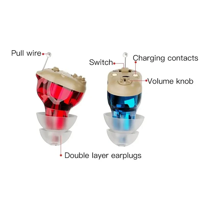 2024 new cheap Rechargeable Hearing Aids Wireless Sound Amplifier ITE Mini Invisible Elderly Hearing Aid Headphones Deaf 3