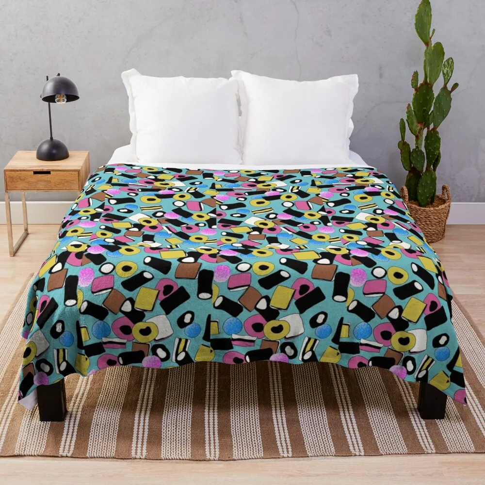 

Liquorice allsorts print Throw Blanket Large Blanket Luxury Blanket