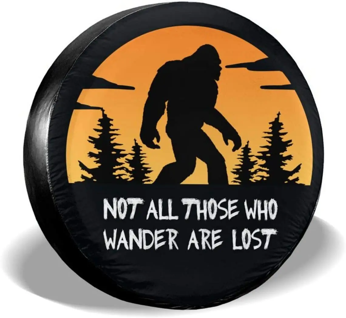 

cozipink Bigfoot Gifts Rv Spare Tire Cover for RV Trailer, Not All Those Who Wander are Lost Wheel Covers for Trailer Tires Weat