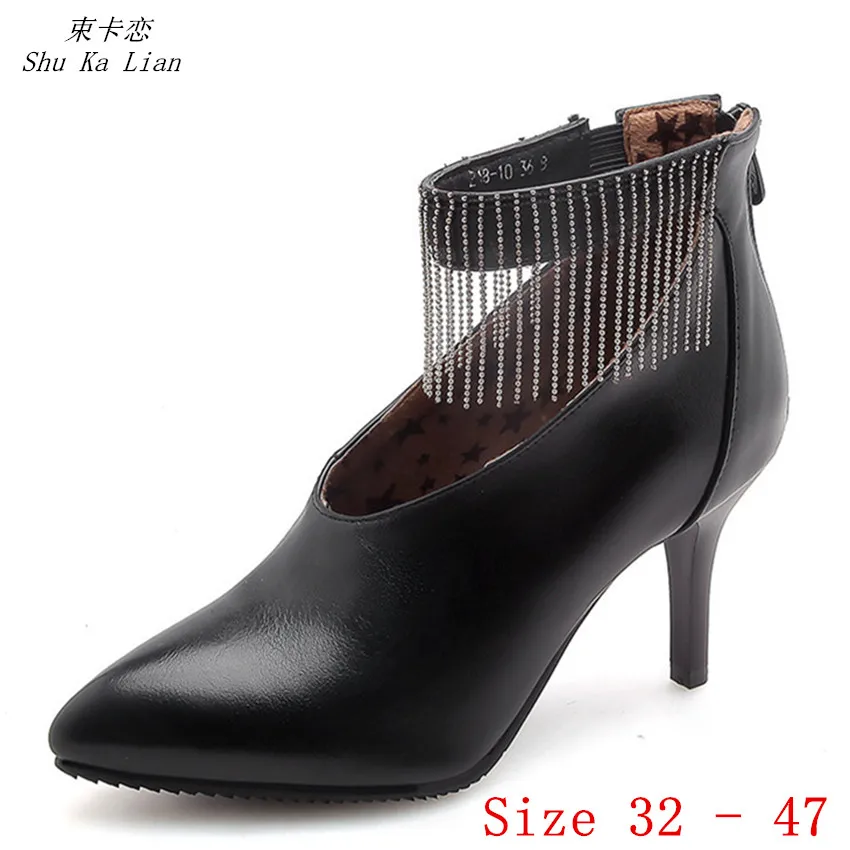 

Spring Autumn High Heels Women Ankle Boots Woman Short Boots High Heel Shoes Small Plus Size 32 33 - 40 41 42 43 44 45 46 47