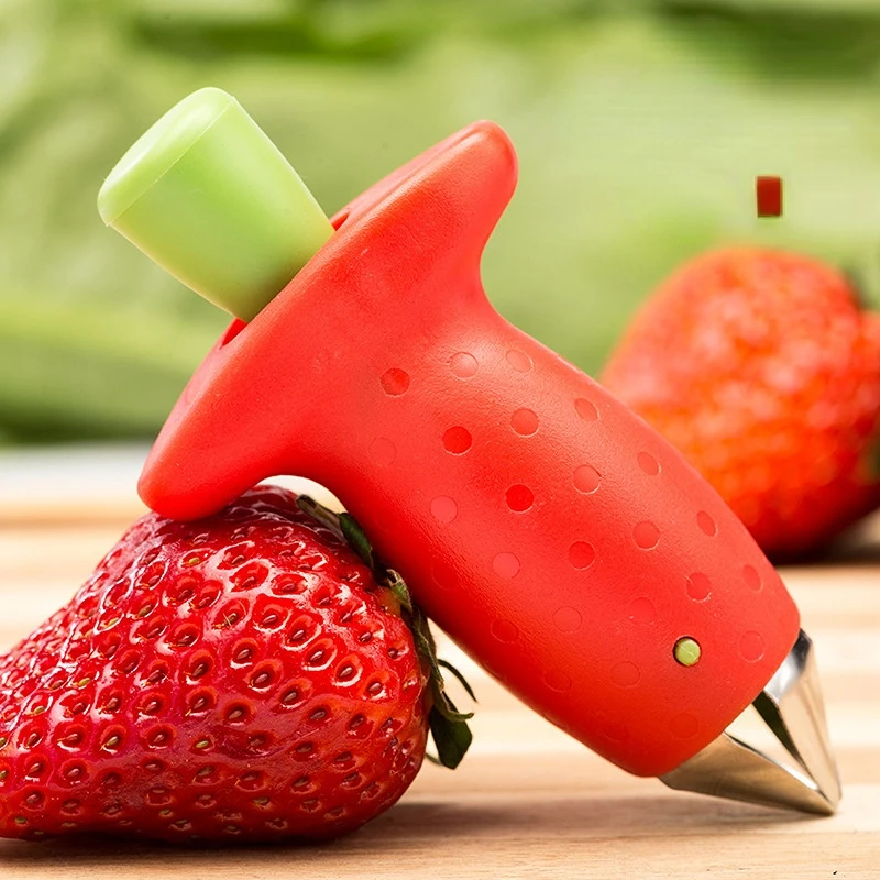 

1Pcs Strawberry Huller Metal Tomato Stalks Plastic Fruit Leaf Knife Stem Remover Gadget Hullers Kitchen Tool Freeship