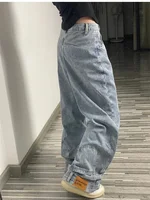 Ins Fashion American Retro Baggy High Waisted Jeans Woman High Street Denim Pants Reversible Trousers Streetwear Loose Jeans - Image 4