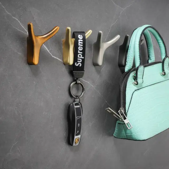 2 db Modern Fémkulcs Akasztófal Északi Kürt Alakú Horgok A Fürdőszoba Ajtó Falának Dekoratív Akasztásához - Image 4