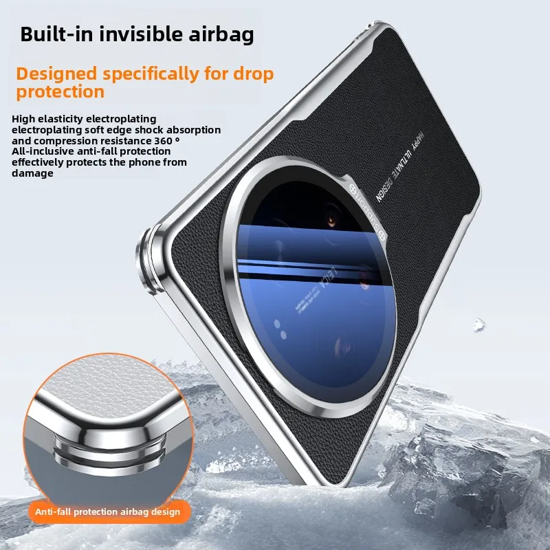 Leather Case with Invisible Lens Holder and Film Protection Cover