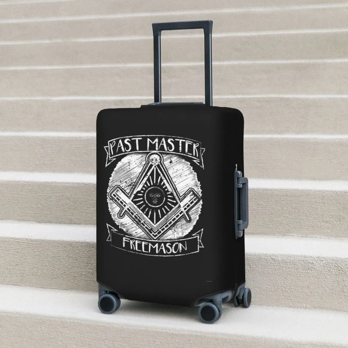 

Freemason Suitcase Cover Square and Compass Fashion Travel Flight Elastic Luggage Case Protector