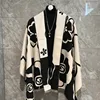 Elegant Camellia Black and White Shawl - Breathable and Warm Polyester Women's Scarf | Perfect for Spring and Fall Fashion 3