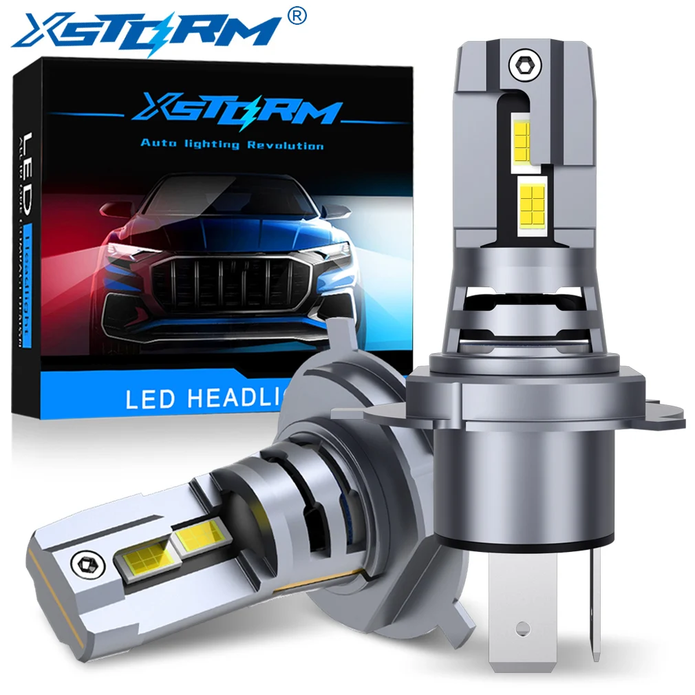 XSTORM H4 lampadine per fari a LED Canbus 9003 HB2 High Low Beam 20000LM  luci per auto Super luminose 24 CSP Turbo Led lampade a diodi 12V