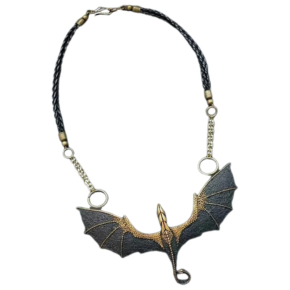Amulet Fashionable Rock Pterosaur Ancient Gold Alloy Pendant Miss Necklaces Decorative Dragon For Women Chain Gothic
