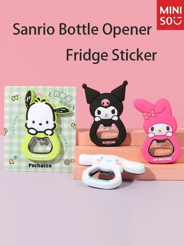 

Коллекция MINISO Sanrio, открывалка для бутылок, наклейки на холодильник, мелодия Kuromi корица, собака, мелодия, открывалка для бутылок, наклейки на холодильник